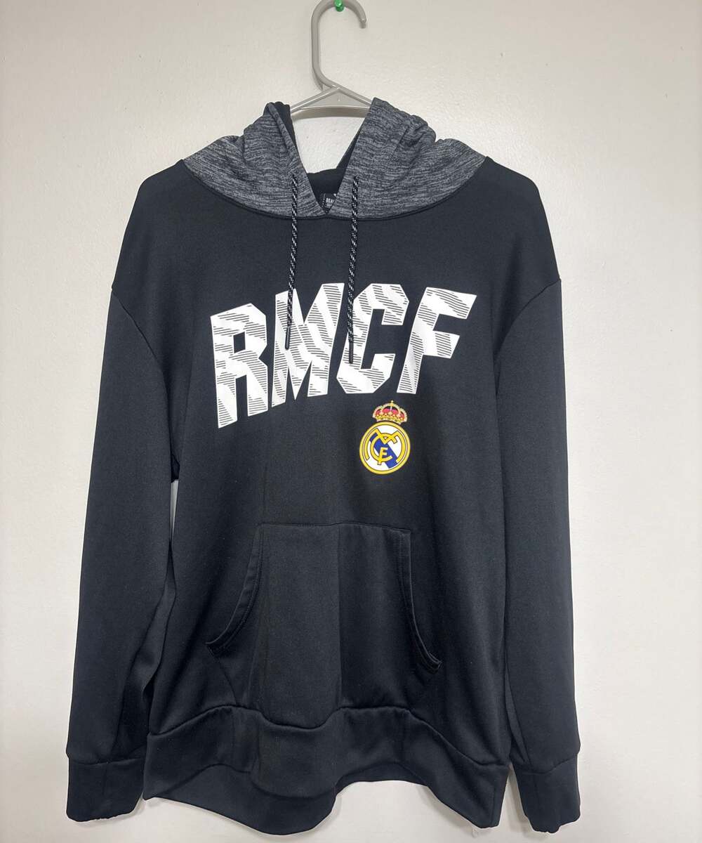 Official Real Madrid C.F. 100% Madridista Men's Pullover Hoodie Black